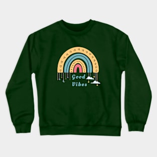 Good Vibes Rainbow Design Crewneck Sweatshirt